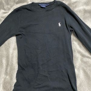 black long sleeve polo shirt